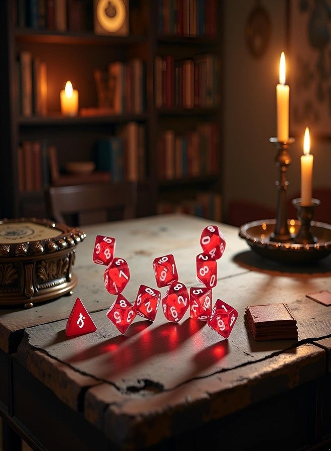 Cauaoa 10 Pcs D10 Polyhedral Dice - Precision 10-Sided High-Clarity Dice for Tabletop RPG Games and Role-Playing Adventures (Red) - Image 4